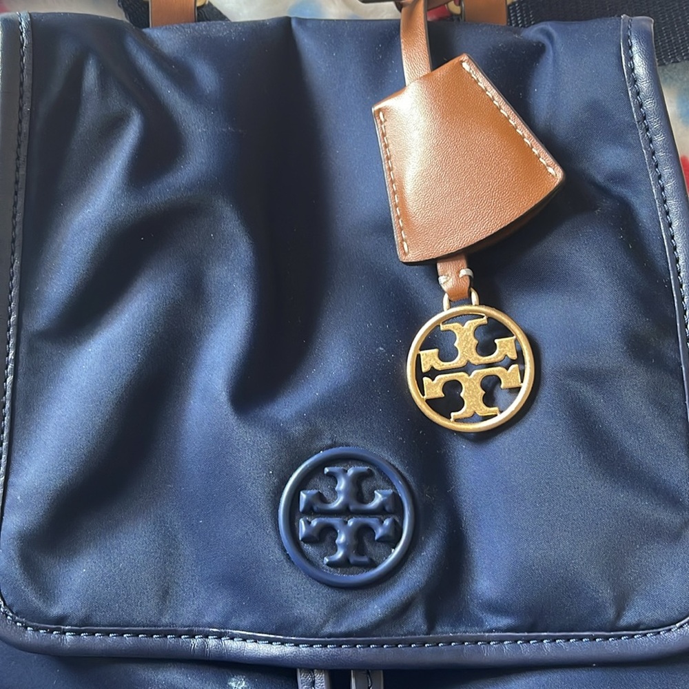Tory Burch Blue Draw String Backpack - image 3